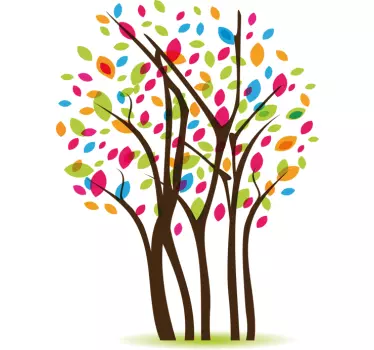 Colourful Leaved Tree  Decal - TenStickers