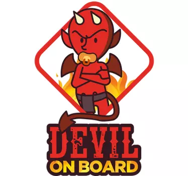 Devil baby in car sticker - TenStickers