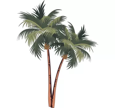 Drawing palm trees tree wall decal - TenStickers