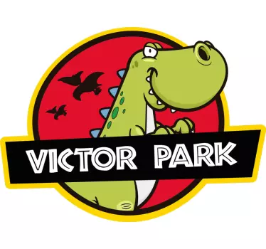 Jurassic park logo customisable name dinosaur wall sticker - TenStickers