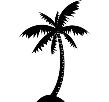 Kids Palm Tree Height Chart Sticker - TenStickers