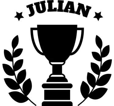 Kid's sticker personalized trophy decor - TenStickers