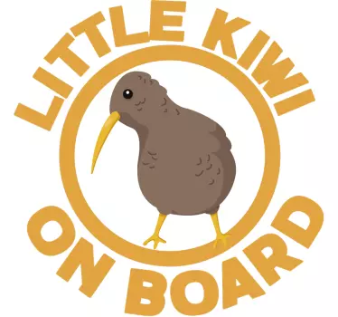 Little Kiwi on Board baby in car sticker - TenStickers