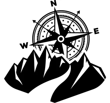 mountains and compass Car Decal - TenStickers