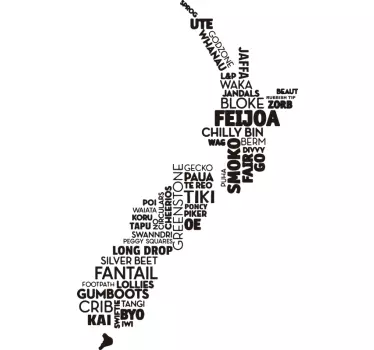 New Zealand map words world map sticker - TenStickers