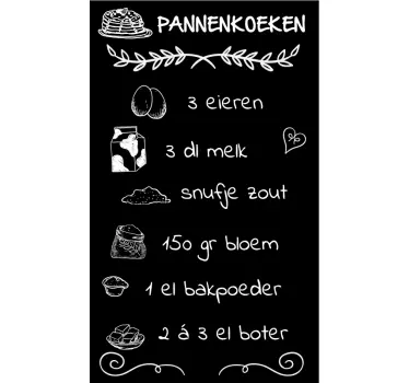 pancake recipe decal - TenStickers