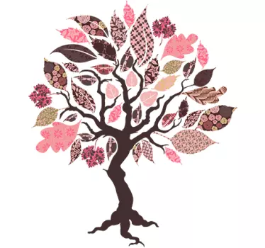 Patchwork tree living room wall decal - TenStickers