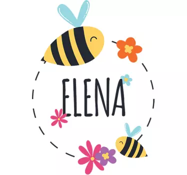Spring custom name illustration wall art stikcer - TenStickers