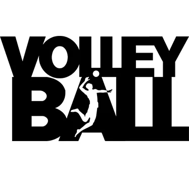 Volleyball text wall decor - TenStickers