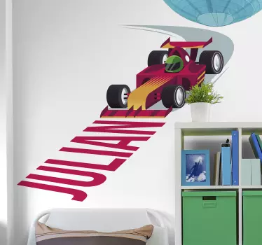 Personalized Race Car car sticker - TenStickers