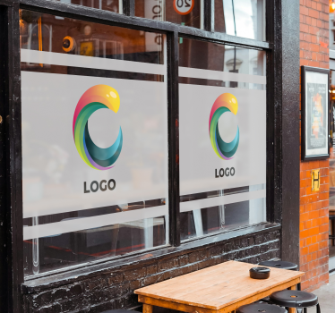 Logo cast on translucent shop window sticker - TenStickers