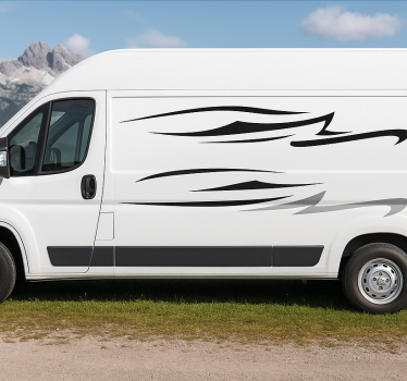 Abstract flowing gradient waves caravan decal - TenStickers