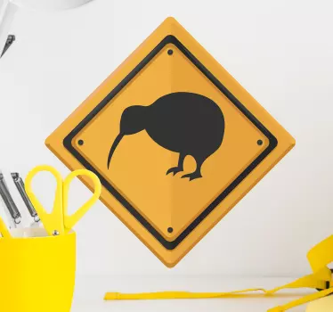Attention Kiwi Bird bird decal - TenStickers