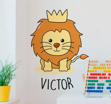 Baby lion drawing wild animal sticker - TenStickers