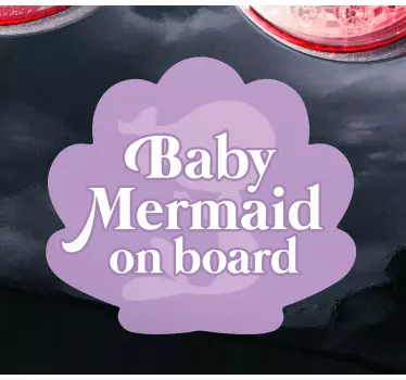Baby on board sticker baby mermaid warning - TenStickers