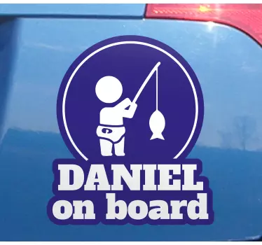 Baby on board sticker child fishing fun - TenStickers