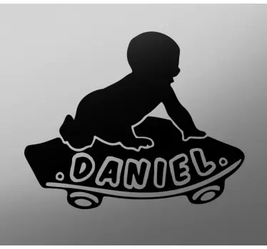 Baby on board sticker crawling baby design - TenStickers