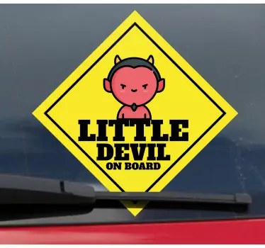 Baby on board sticker little devil icon - TenStickers