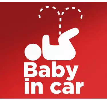 Baby peeing baby in car decal - TenStickers