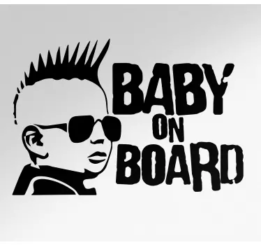 Baby Rockstar baby in car sticker - TenStickers
