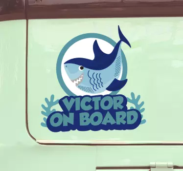 Baby Shark with name baby in car decal - TenStickers