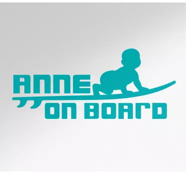 Babyboy surfer design baby in car sticker - TenStickers