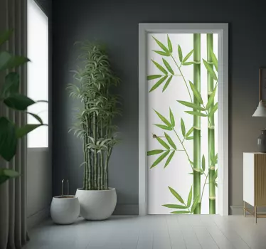 Bamboo stalk door sticker - TenStickers