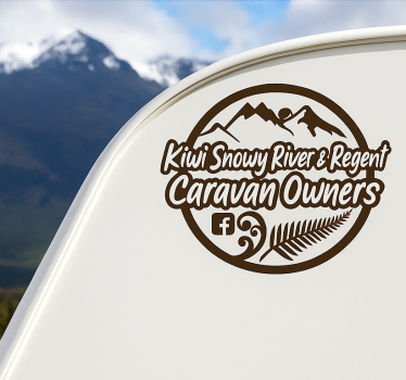 Brown stylized kiwi caravan decal - TenStickers