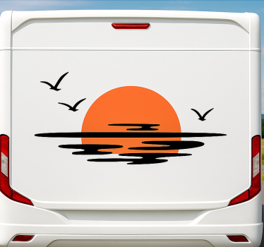 Caravan decal orange sunset - TenStickers