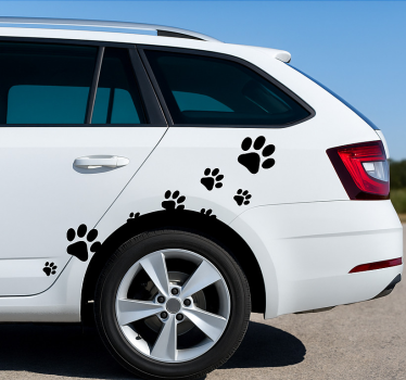 Car sticker cute paw print trail - TenStickers