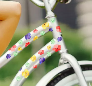 Colorful flowers Bike Decal - TenStickers