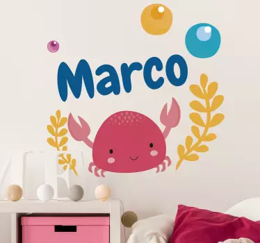 Crab Personalised Sticker - TenStickers