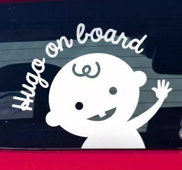 Custom Silhouette Baby in Car Sticker - TenStickers
