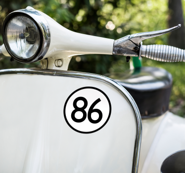 Custom number motorbike sticker - TenStickers
