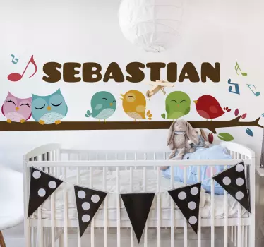 Customized Colorful Birds kid's sticker - TenStickers