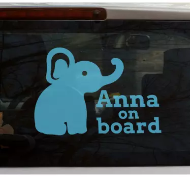 Cute elephant  baby on board sticker - TenStickers