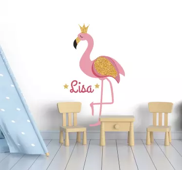 Cute Flamingo Decoration kid's sticker - TenStickers