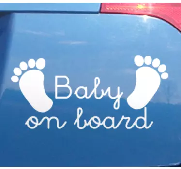 Cute monocolor feet baby in car sticker - TenStickers