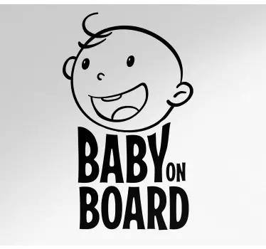 Cute smiling baby boy in car decal - TenStickers