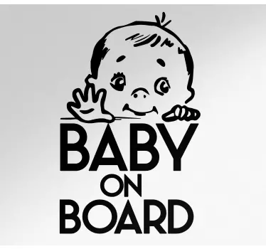 Cute smiling kid baby in car sticker - TenStickers