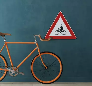 Cyclist Care Road Sign Sticker - TenStickers