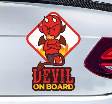 Devil baby in car sticker - TenStickers