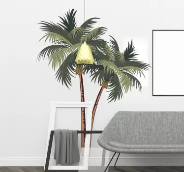 Drawing palm trees tree wall decal - TenStickers