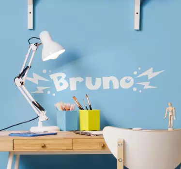 Electrical type design name cartoon children's wall decal - TenStickers
