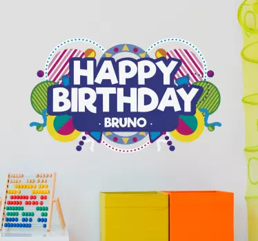 Happy birthday customizable wall decor - TenStickers