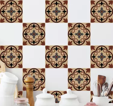 Hydraulic vintage cement pattern tile transfer - TenStickers