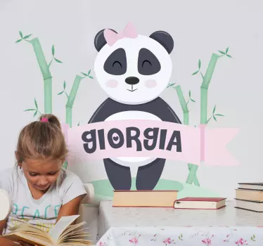 Kid's sticker cute panda character - TenStickers