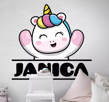 Kid's sticker delightful unicorn sculpture - TenStickers