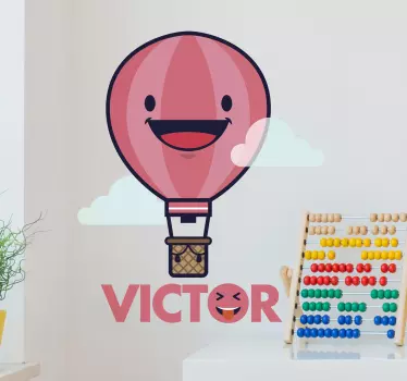 Kid's sticker happy hot air balloon - TenStickers