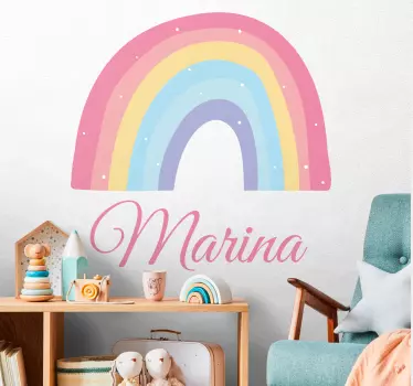 Kid's sticker pastel rainbow design - TenStickers